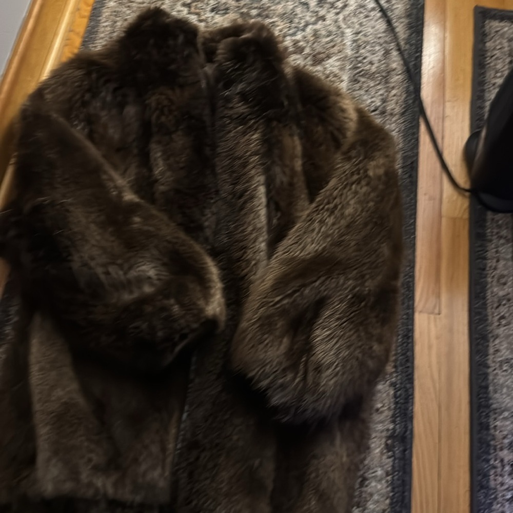 Classic Brown Teddy Fur Jacket - Women's Coat - Picture 7 of 7